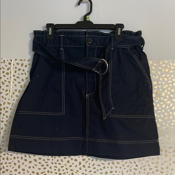 Navy Blue Skirt with Belt women size medium - Picture 1 of 6